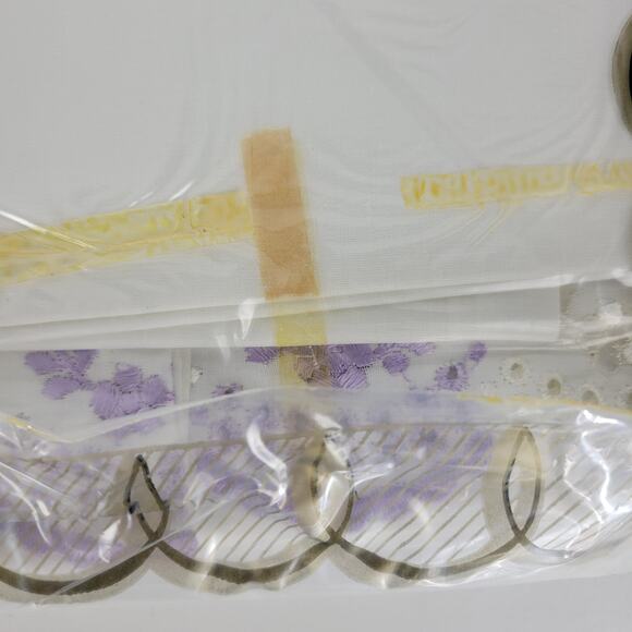 VTG Sheet Set Lilac Floral Embroidered Eyelet‎ Cotton Lady Orchid NEW Old Stock - Picture 9 of 16